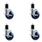 Service Caster 4'' Solid Poly Swivel 1-3/4'' Expanding Stem Caster Set with Brake, 4PK SCC-EX20S414-SPUS-TLB-134-4 - alternate 1